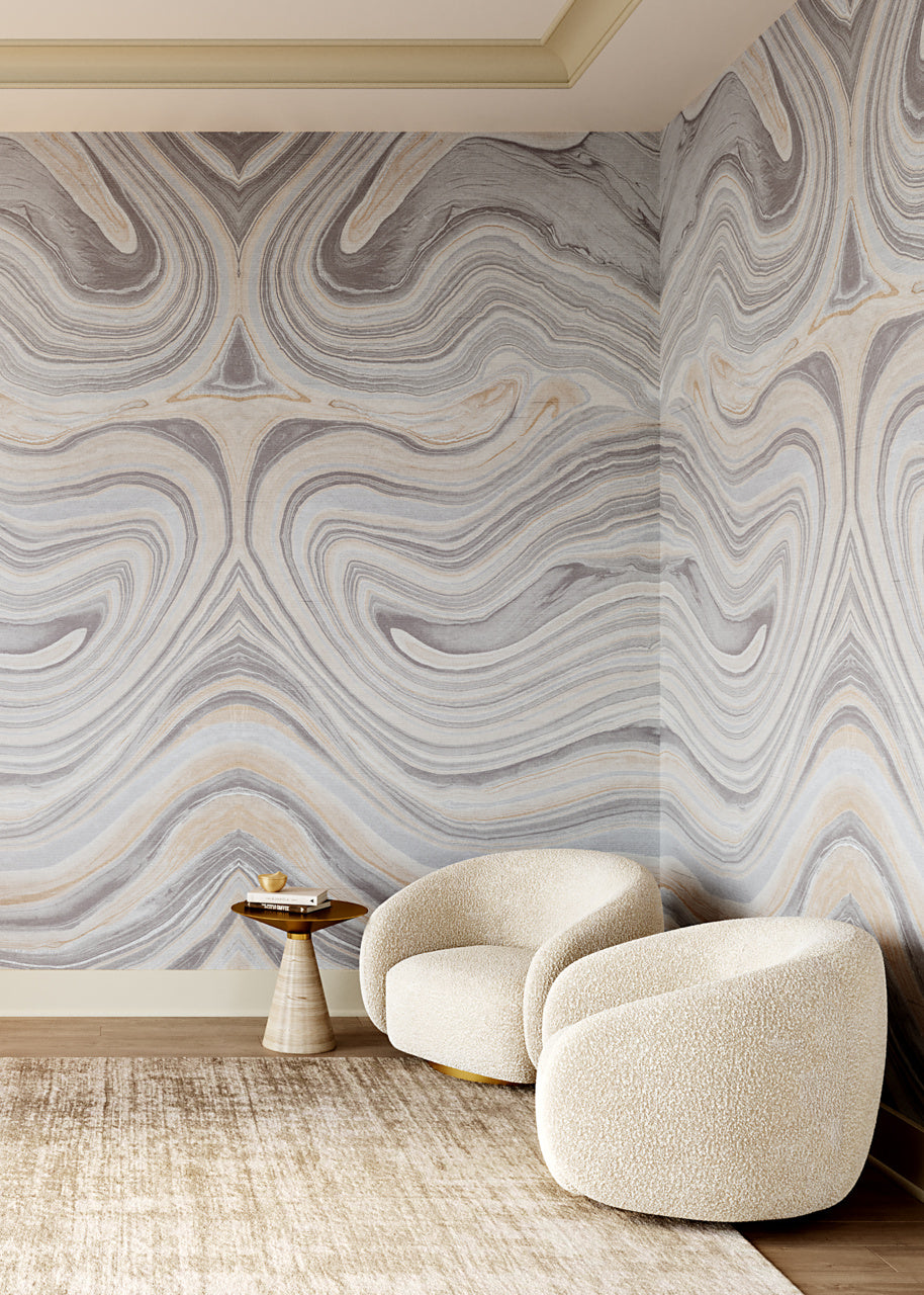 RIPPLES-PANELED-BLACK-ON-GILDED-METALLIC-LEAF-PHILLIP-JEFFRIES-9272-A - Phillip Jeffries Wallpaper Wallcovering