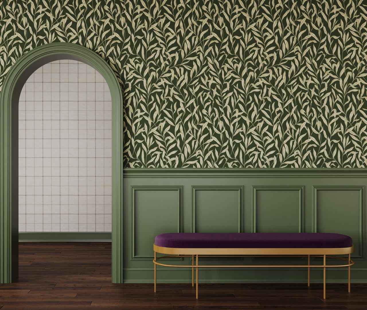 Walk in the Park Greenery on Manila Hemp - Phillip Jeffries 26004 - Phillip Jeffries Wallpaper Wallpaper