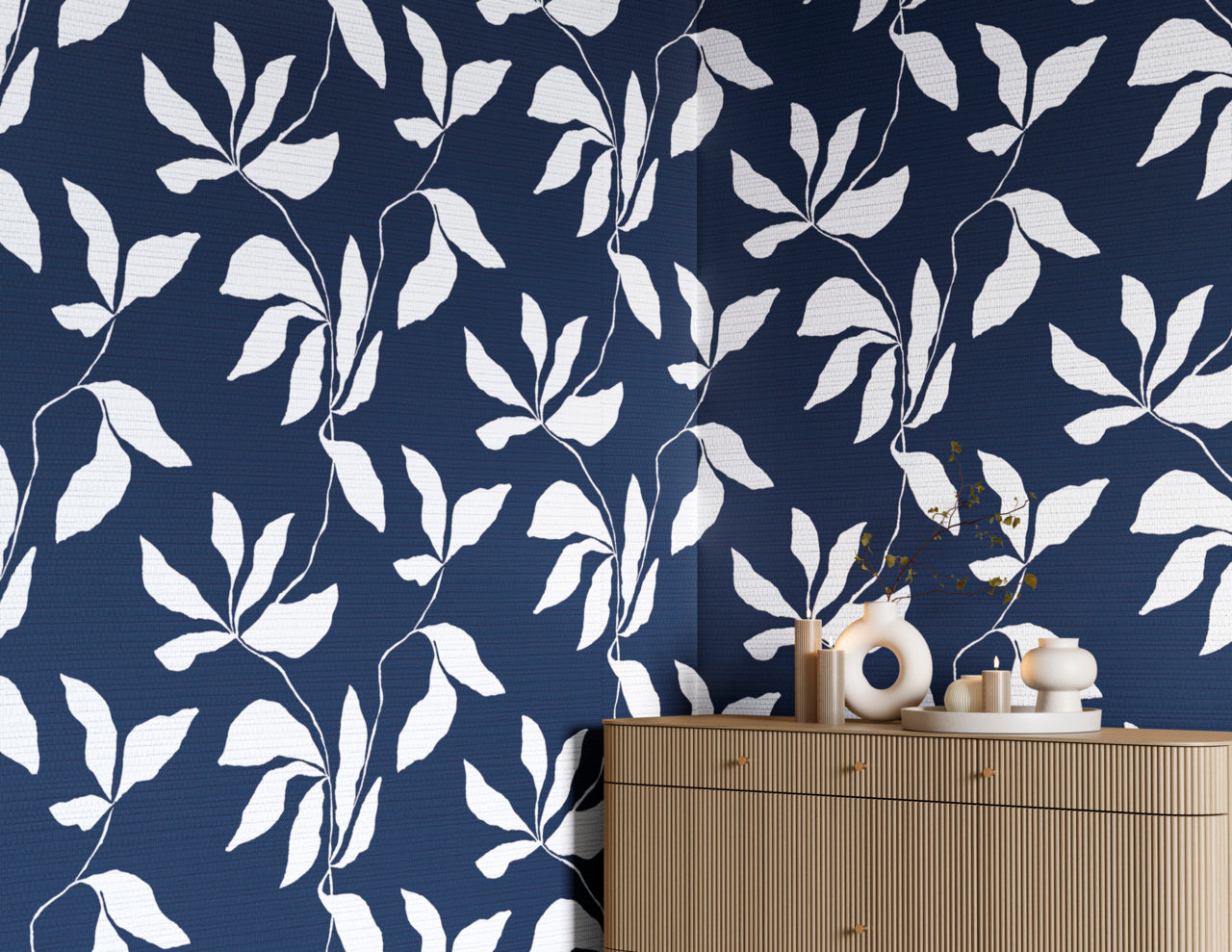 DESERT-IVY-NAVY-DRIFT-ON-WOVEN-WALLS-PHILLIP-JEFFRIES-40206 - Phillip Jeffries Wallpaper Wallpaper