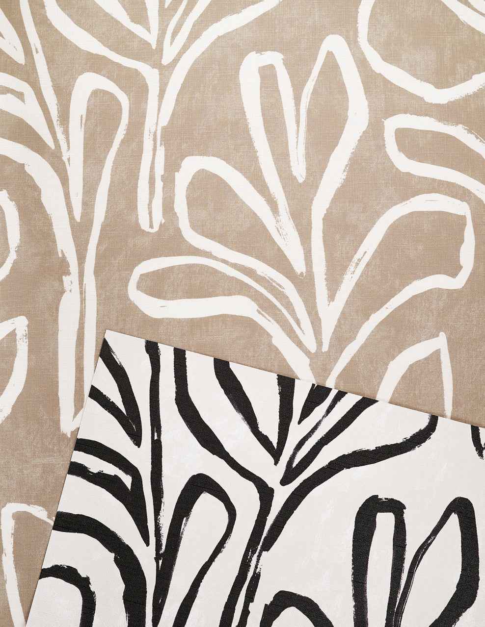 Sprig Silhouette Terracotta Trellis on Manila Hemp - Phillip Jeffries 10309 - Phillip Jeffries Wallpaper Wallpaper