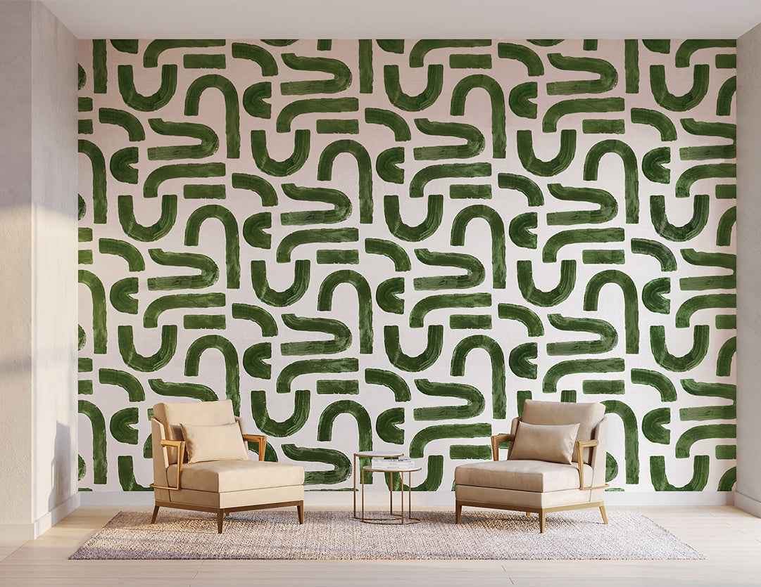 Curves Juniper Arcs on Vinyl Canvas - Phillip Jeffries 10273 - Phillip Jeffries Wallpaper Wallpaper