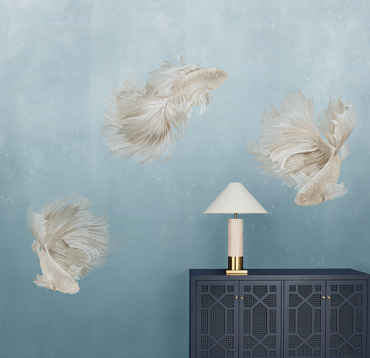AFLOAT-RARE-BLUE-ON-GLAM-GRASS-PHILLIP-JEFFRIES-27703 - Phillip Jeffries Wallpaper Wallcovering