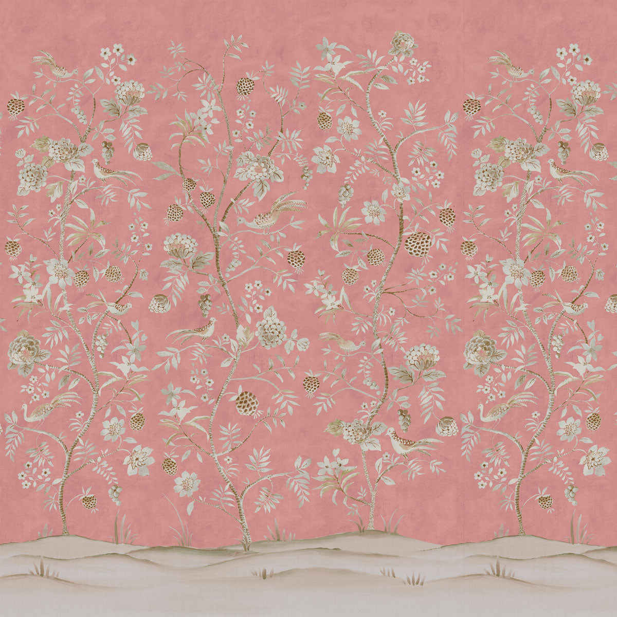 SHANGRI-LA-SWEET-PINK-ON-SATEEN-CLUB-PHILLIP-JEFFRIES-4833 - Phillip Jeffries Wallpaper Wallcovering