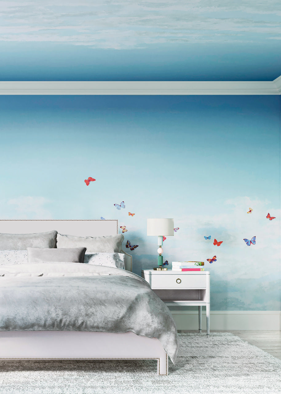 BUTTERFLY-SKY-MARINE-BLUE-ON-CANVAS-LINEN-PHILLIP-JEFFRIES-9668 - Phillip Jeffries Wallpaper Wallcovering