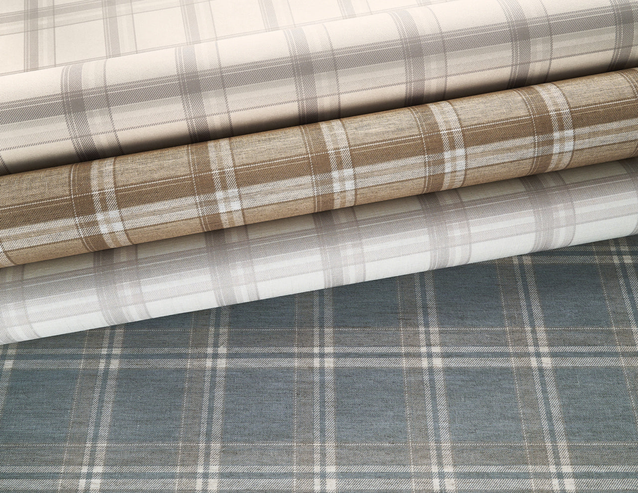 PRAIRIE-PLAID-TAN-AND-WHITE-ON-CANVAS-LINEN-PHILLIP-JEFFRIES-10725 - Phillip Jeffries Wallpaper Wallcovering