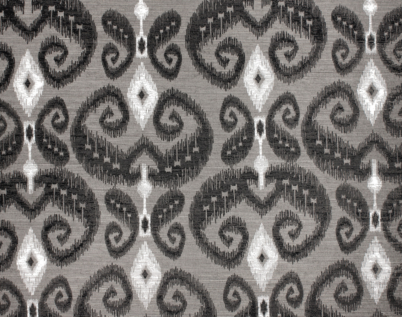 INDO-IKAT-WHITE-AND-BLACK-ON-MANILA-HEMP-PHILLIP-JEFFRIES-5599 - Phillip Jeffries Wallpaper Wallcovering