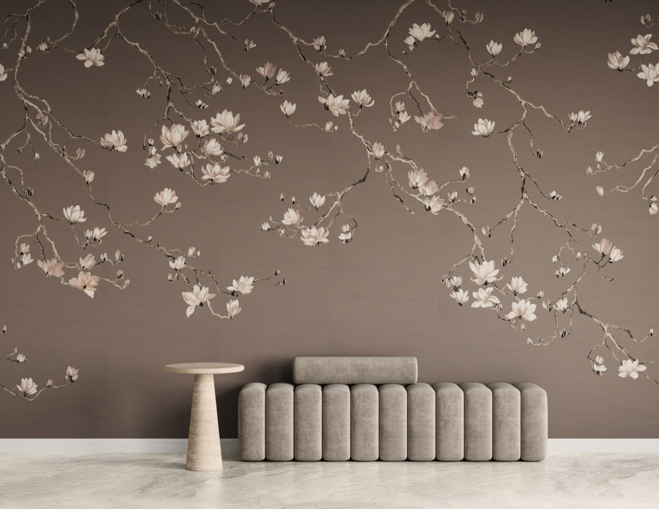 BLOSSOM-BLUSH-MAUVE-ON-GLAM-GRASS-PHILLIP-JEFFRIES-36406 - Phillip Jeffries Wallpaper Wallcovering