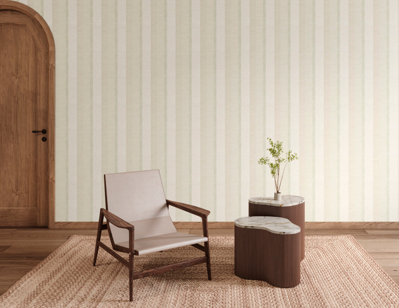 SANTA-FE-STRIPE-SUNLIT-SAGE-ON-WOVEN-WALLS-PHILLIP-JEFFRIES-40103 - Phillip Jeffries Wallpaper Wallpaper