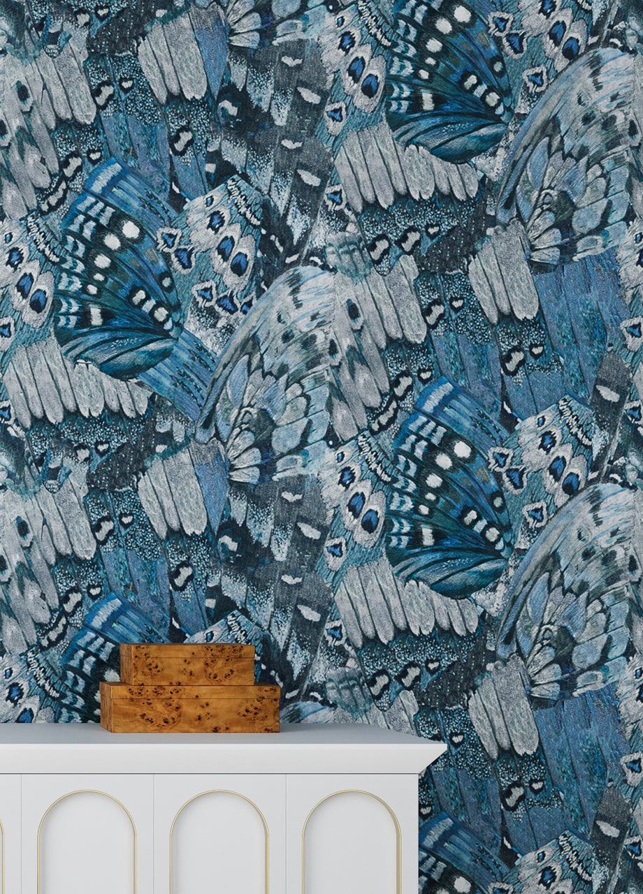 AFLUTTER-DRIFTING-BLUE-ON-MANILA-HEMP-PHILLIP-JEFFRIES-9834 - Phillip Jeffries Wallpaper Wallcovering
