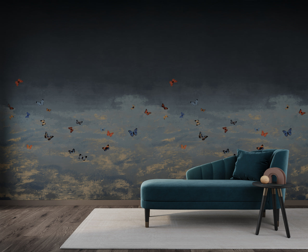 BUTTERFLY-SKY-PAPILLON-ON-VINYL-METALWORKS-PHILLIP-JEFFRIES-9670 - Phillip Jeffries Wallpaper Wallcovering