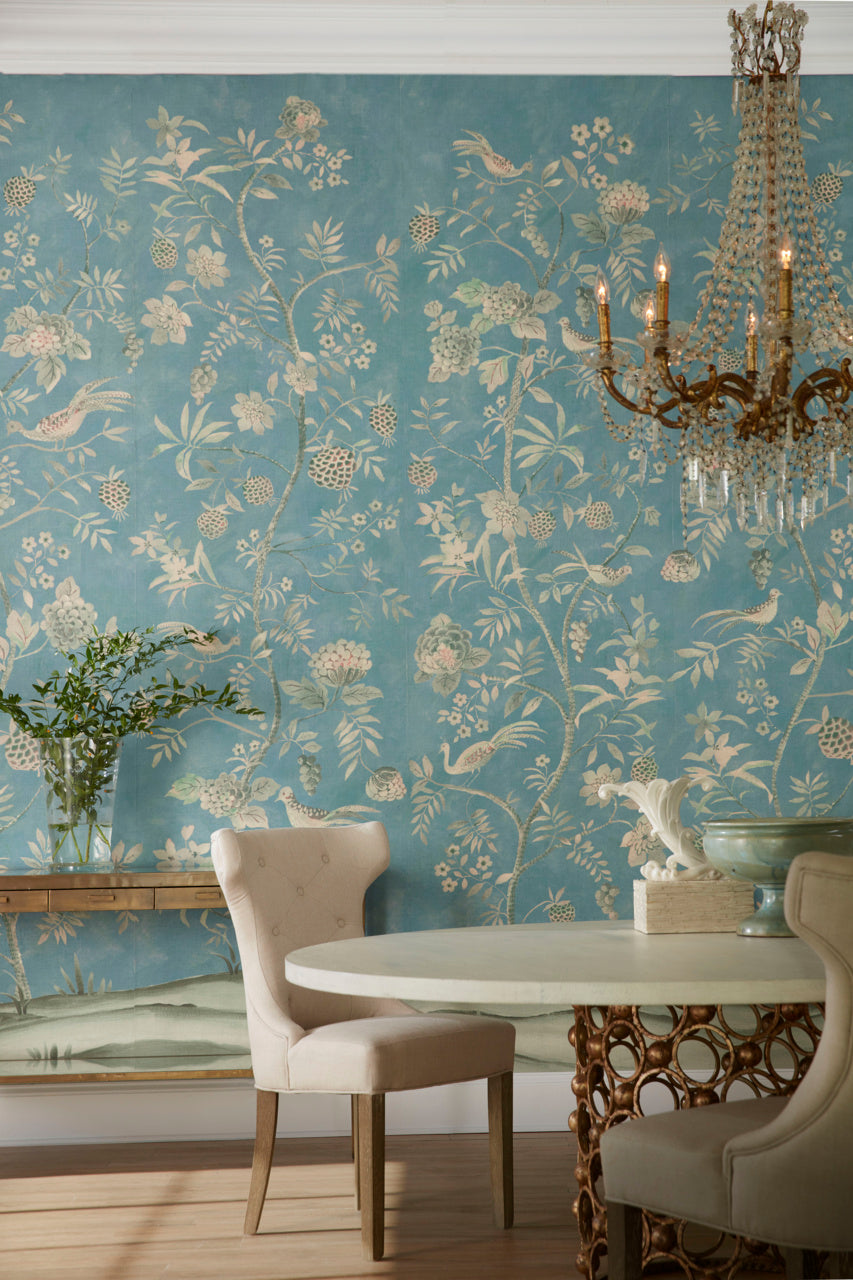 SHANGRI-LA-EUPHORIC-TEAL-ON-CANVAS-LINEN-PHILLIP-JEFFRIES-4837 - Phillip Jeffries Wallpaper Wallcovering