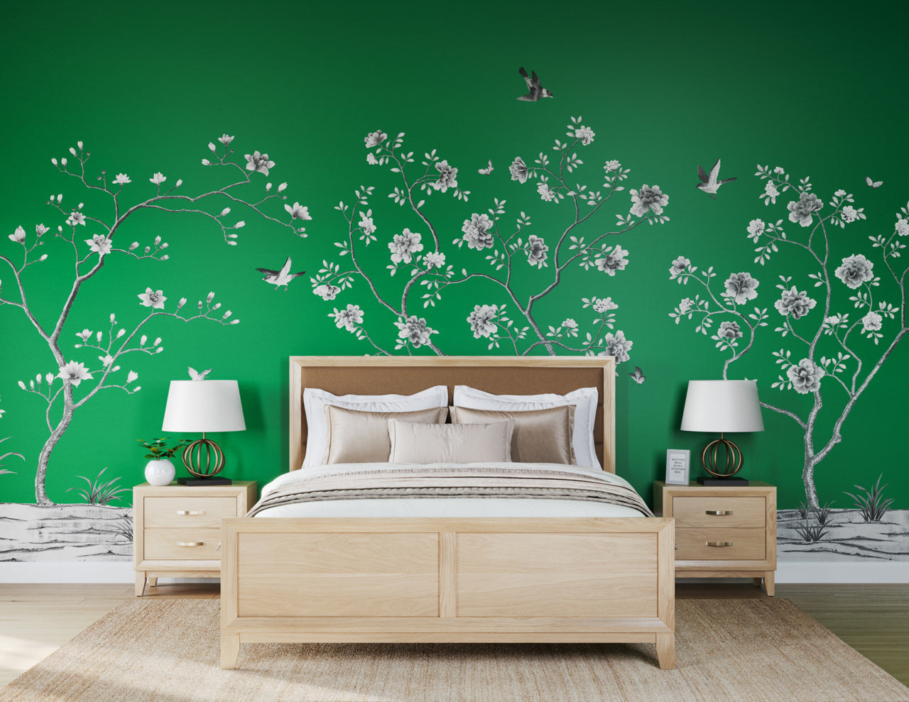 ETERNAL-SPRING-GREEN-ON-STAR-DUST-SILK-PHILLIP-JEFFRIES-10224 - Phillip Jeffries Wallpaper Wallcovering