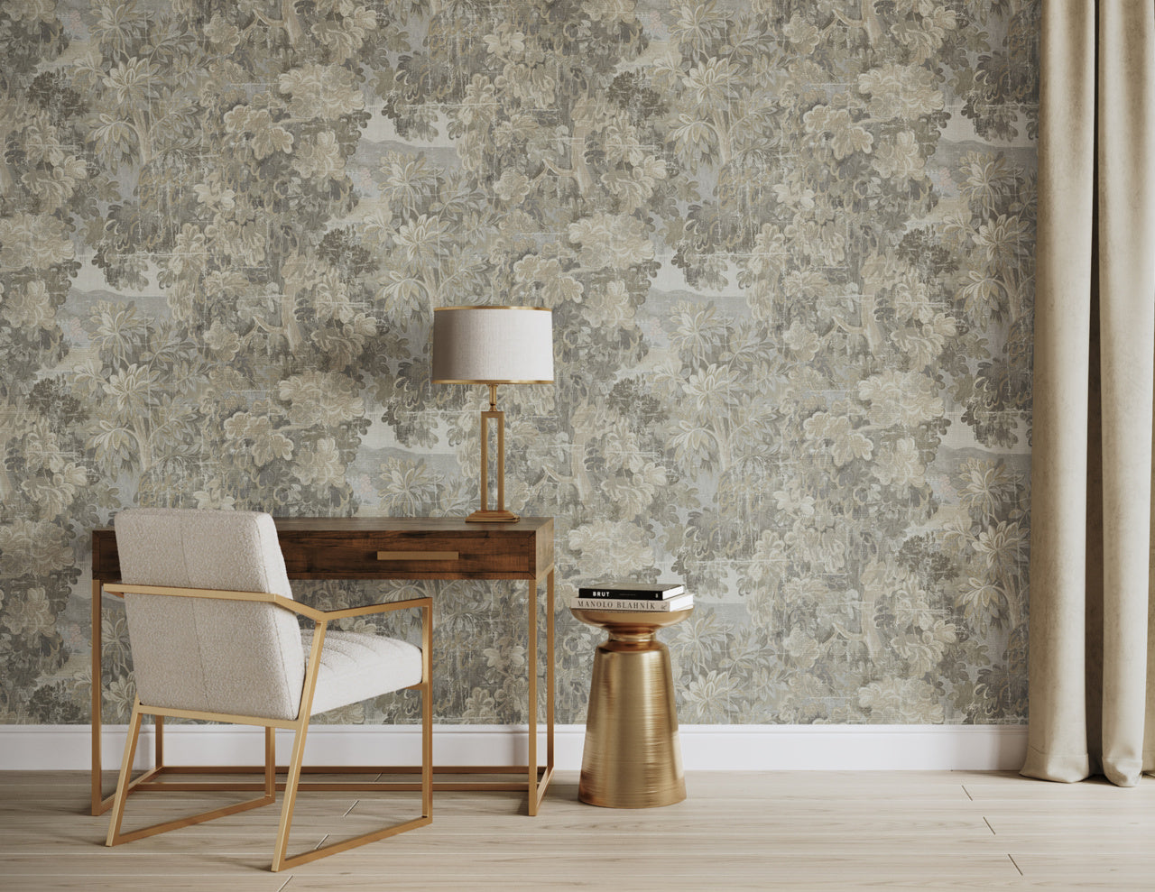 MIDSUMMER-BIRCHMIST-TAUPE-ON-MANILA-HEMP-PHILLIP-JEFFRIES-31501 - Phillip Jeffries Wallpaper Wallcovering