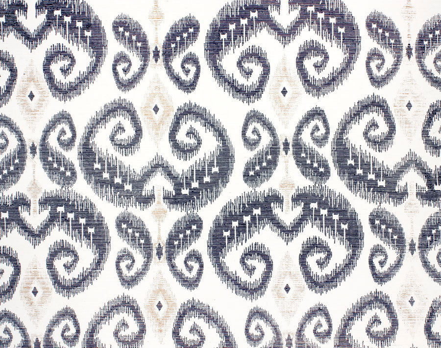INDO-IKAT-GOLD-AND-NAVY-ON-MANILA-HEMP-PHILLIP-JEFFRIES-5593 - Phillip Jeffries Wallpaper Wallcovering