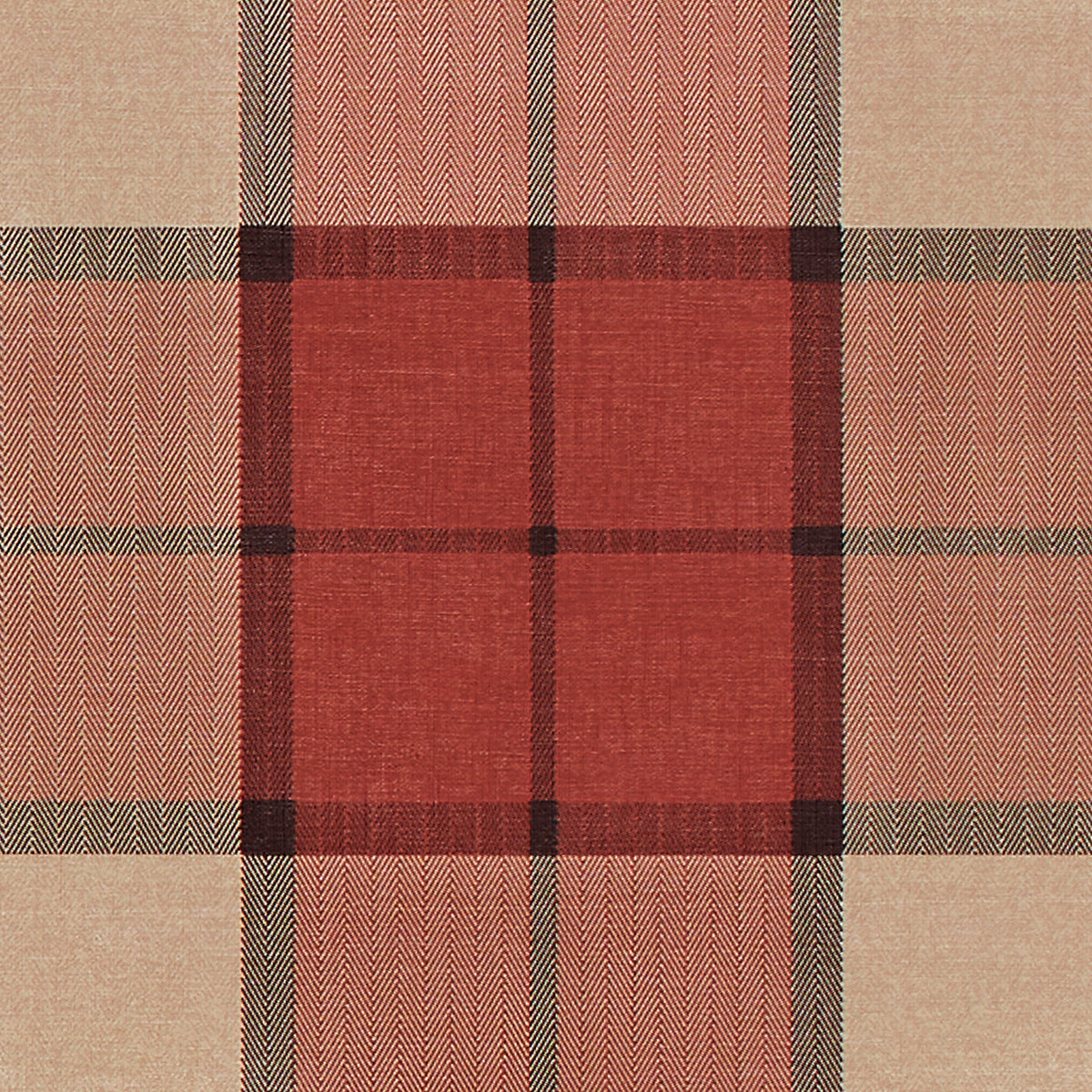 PAXTON-PLAID-CAMEL-AND-RED-ON-VINYL-ABACA-PHILLIP-JEFFRIES-9129 - Phillip Jeffries Wallpaper Wallcovering
