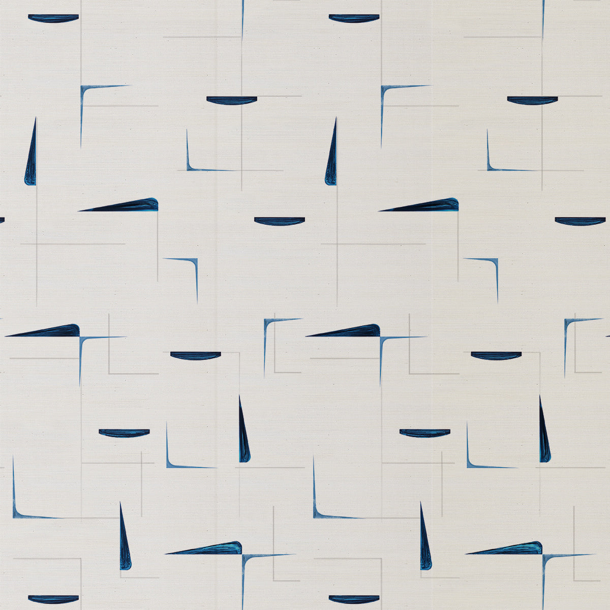 NOD-TO-MOD-ABSTRACT-AZURE-ON-MANILA-HEMP-PHILLIP-JEFFRIES-9846 - Phillip Jeffries Wallpaper Wallcovering