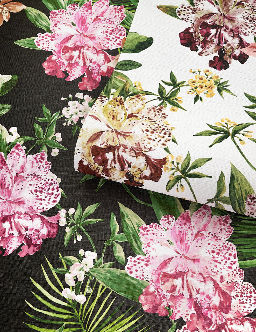 ALOHA-ORCHIDS-PIA-COLADA-ON-WOVEN-WALLS-PHILLIP-JEFFRIES-10554 - Phillip Jeffries Wallpaper Wallcovering