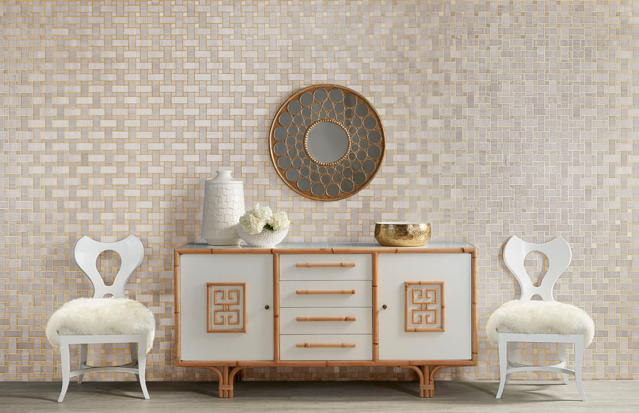 WOVEN-WOOD-WHITE-LATTICE-PHILLIP-JEFFRIES-4262 - Phillip Jeffries Wallpaper Wallcovering