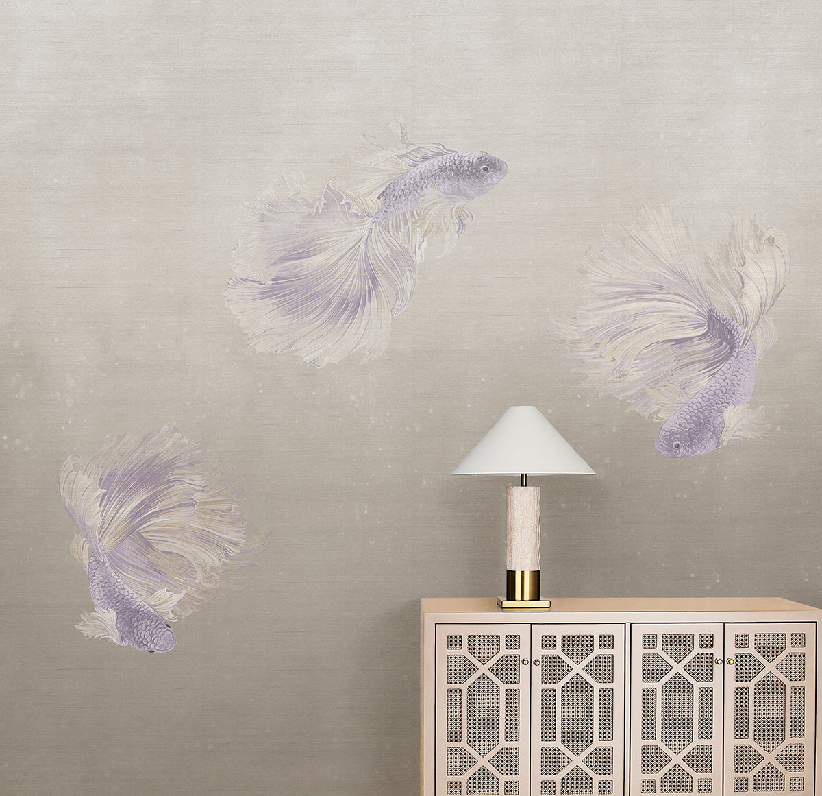 AFLOAT-LAVISH-LAVENDER-ON-STAR-DUST-SILK-PHILLIP-JEFFRIES-27702 - Phillip Jeffries Wallpaper Wallcovering