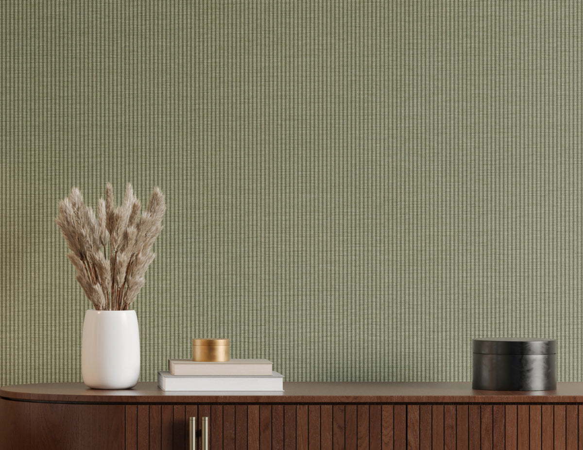 Arbor Stripe Moss Trail on Woven Walls - Phillip Jeffries 43405 - Phillip Jeffries Wallpaper Wallpaper