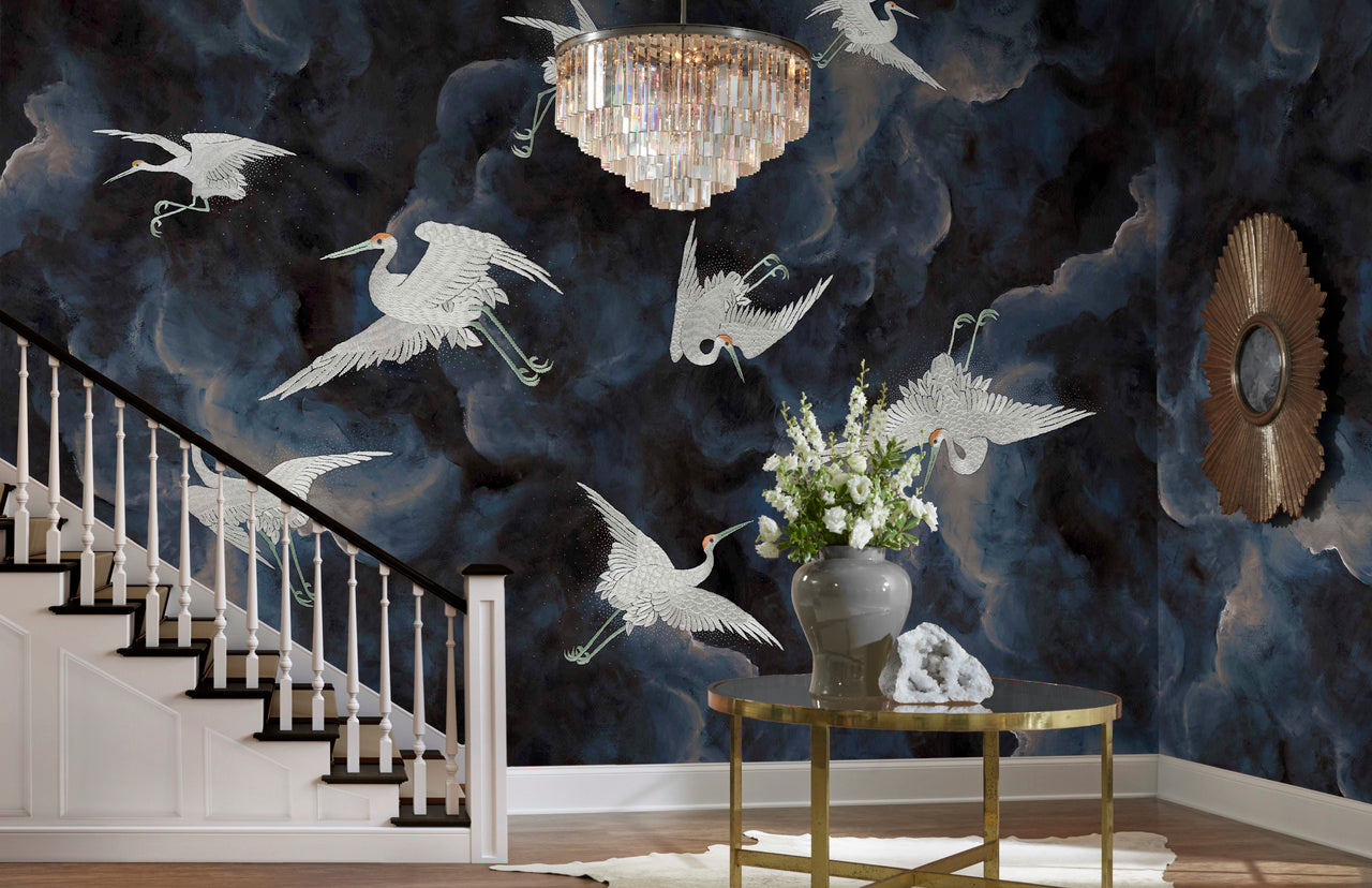 FLIGHT-NAVY-NIGHT-ON-VINYL-METALWORKS-PHILLIP-JEFFRIES-7058 - Phillip Jeffries Wallpaper Wallcovering