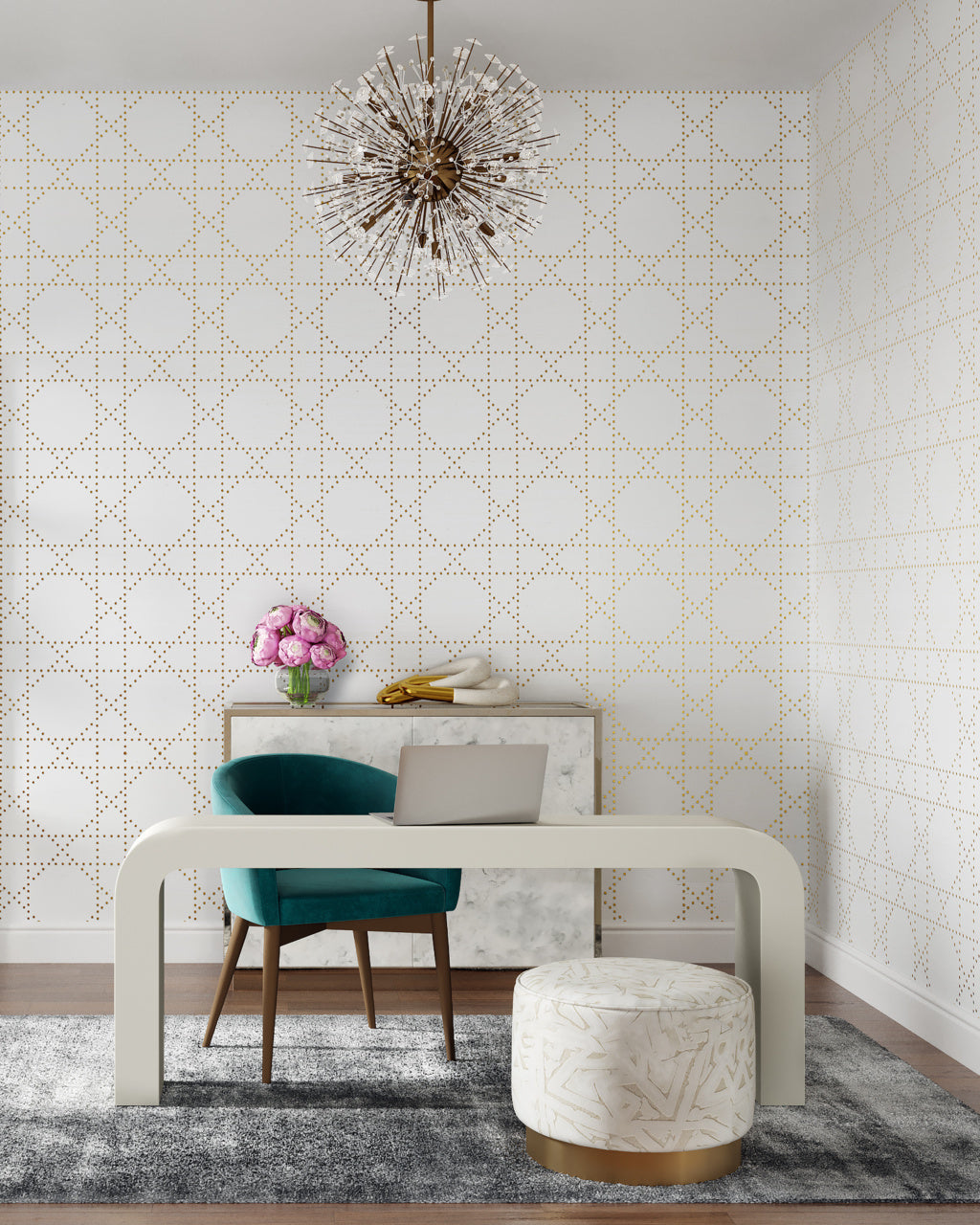 STYLED-IN-STUDS-PLATED-ON-FLOORED-PHILLIP-JEFFRIES-8960 - Phillip Jeffries Wallpaper Wallcovering