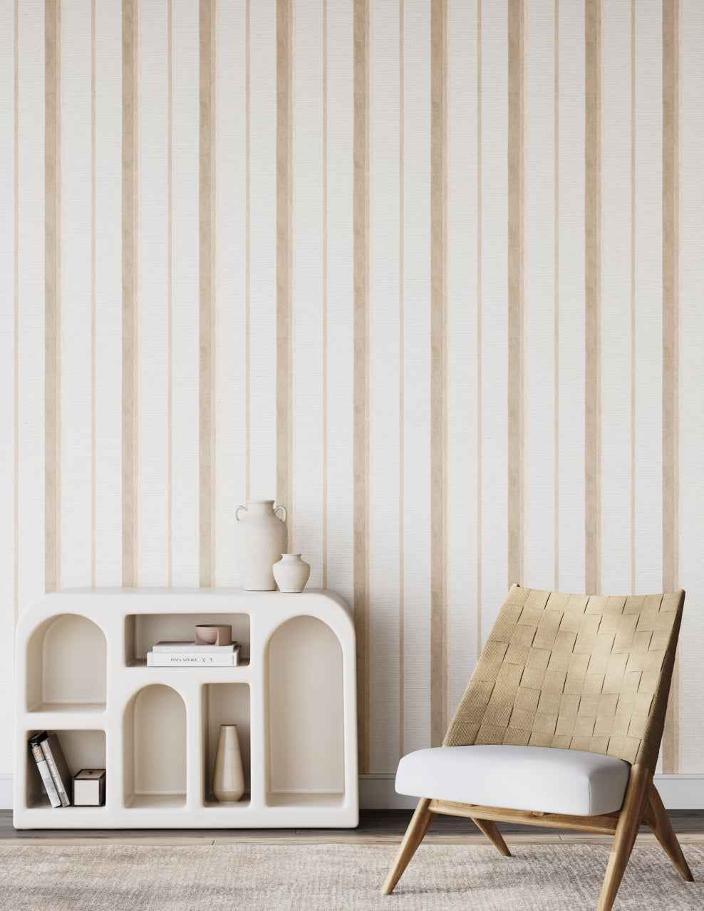Saint-Tropez Stripe Golden Hour on Woven Walls - Phillip Jeffries 27501 - Phillip Jeffries Wallpaper Wallpaper