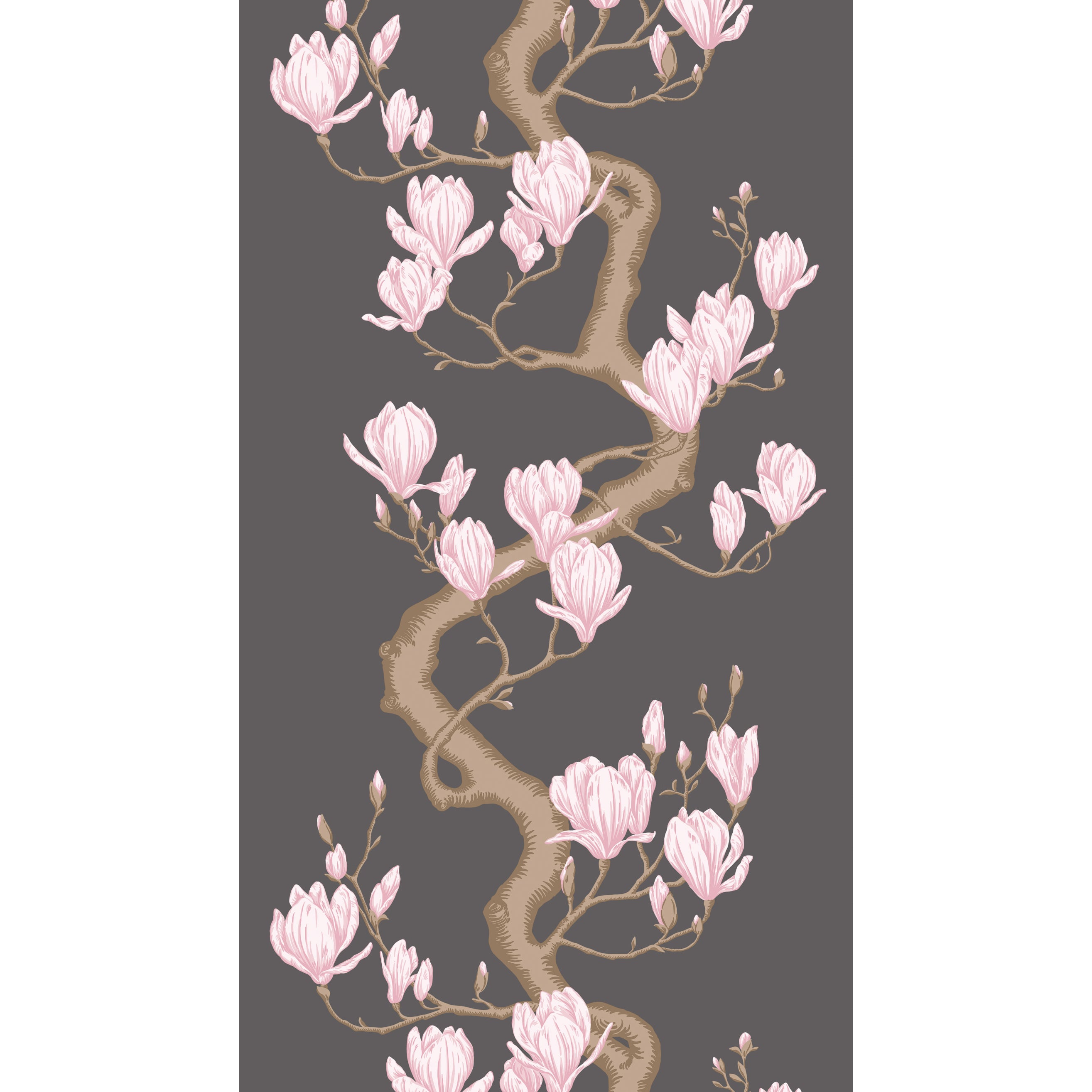 Magnolia Tree - Charcoal/Pink - Cole & Son Wallpaper
