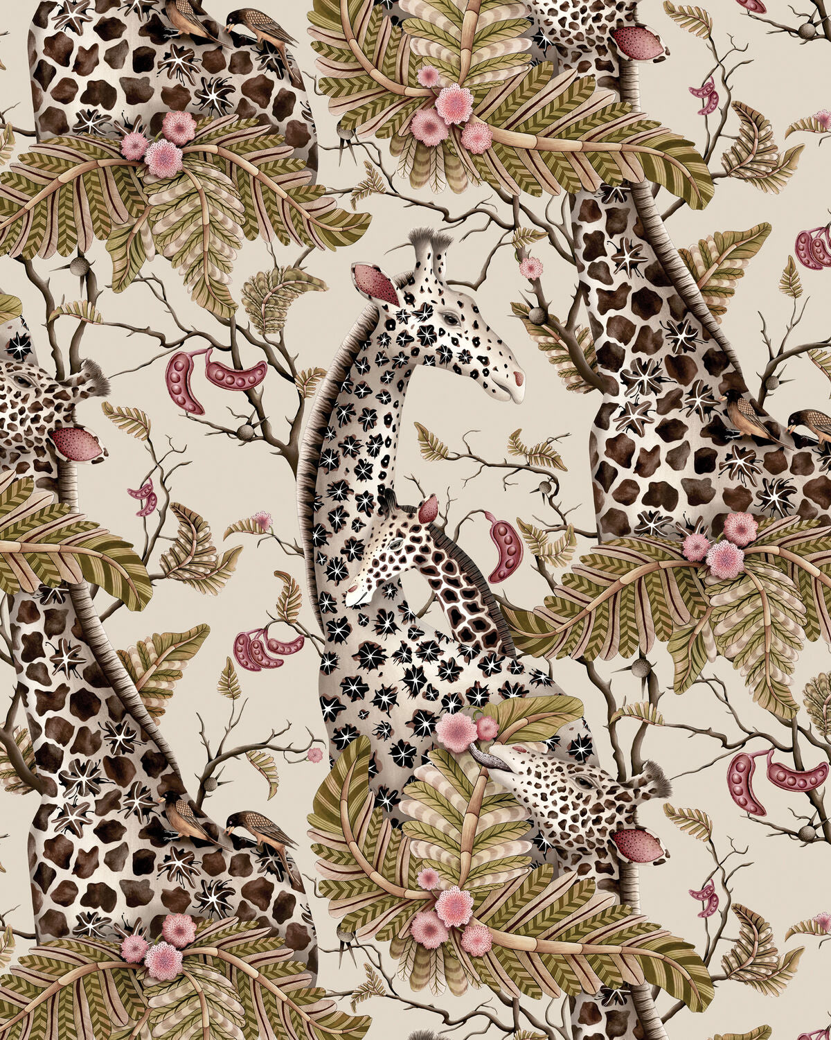 Royal Giraffe - Stone - Cole & Son Wallpaper