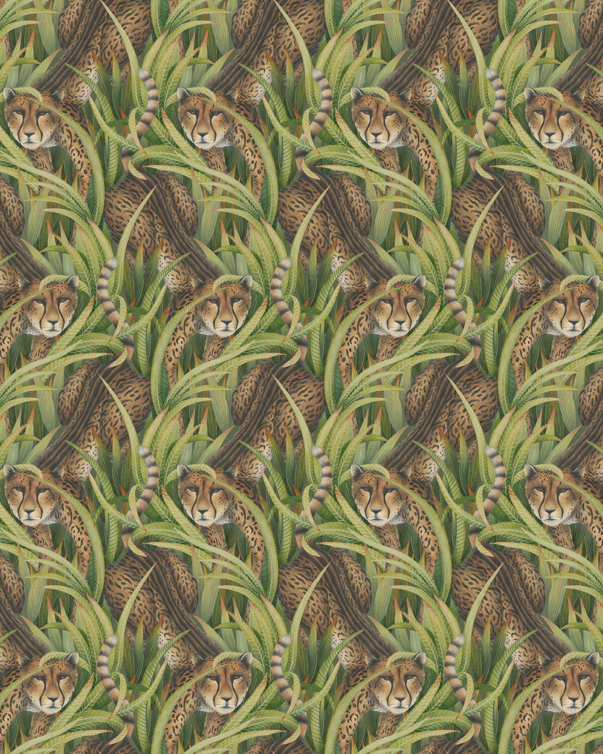 Cheetah Prowl - Grass - Cole & Son Wallpaper