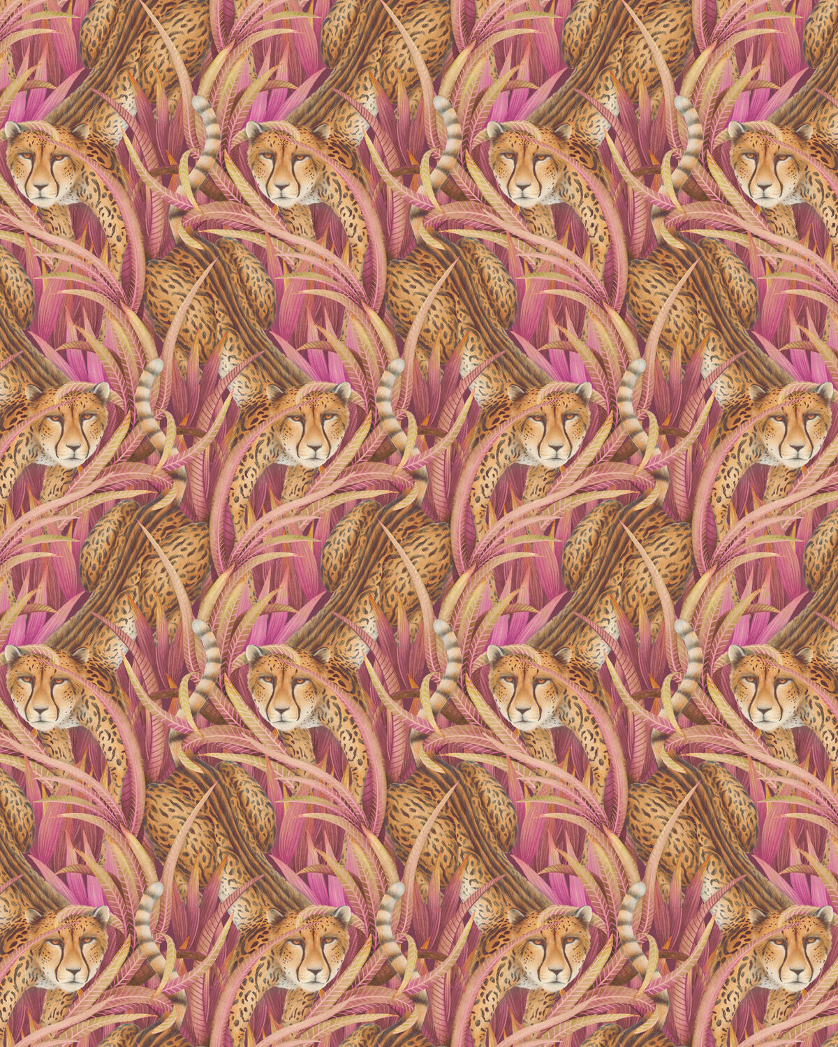 Cheetah Prowl - Cerise - Cole & Son Wallpaper