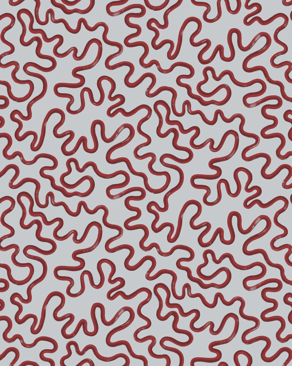 Rainforest Squiggle - Rouge - Cole & Son Wallpaper