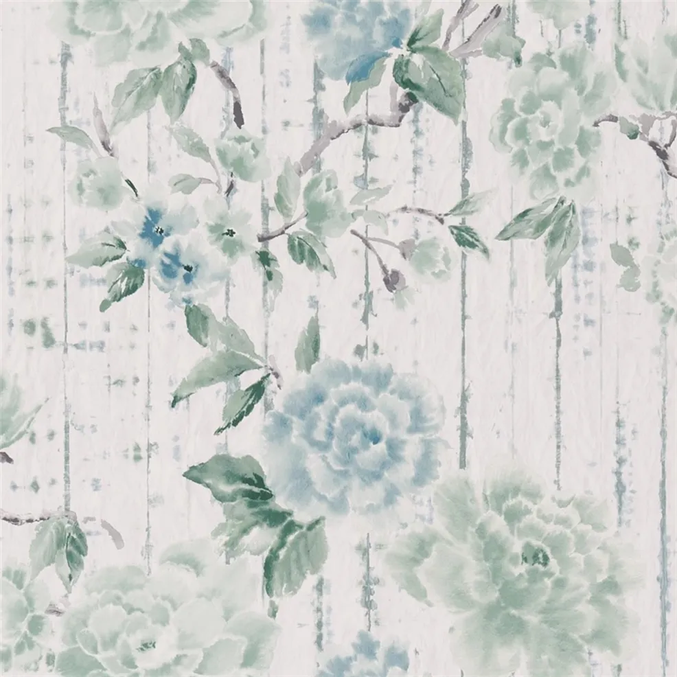 KYOTO FLOWER Eau De Nil - Designers Guild - PDG1158-04 Wallcovering - Designers Guild Wallpaper