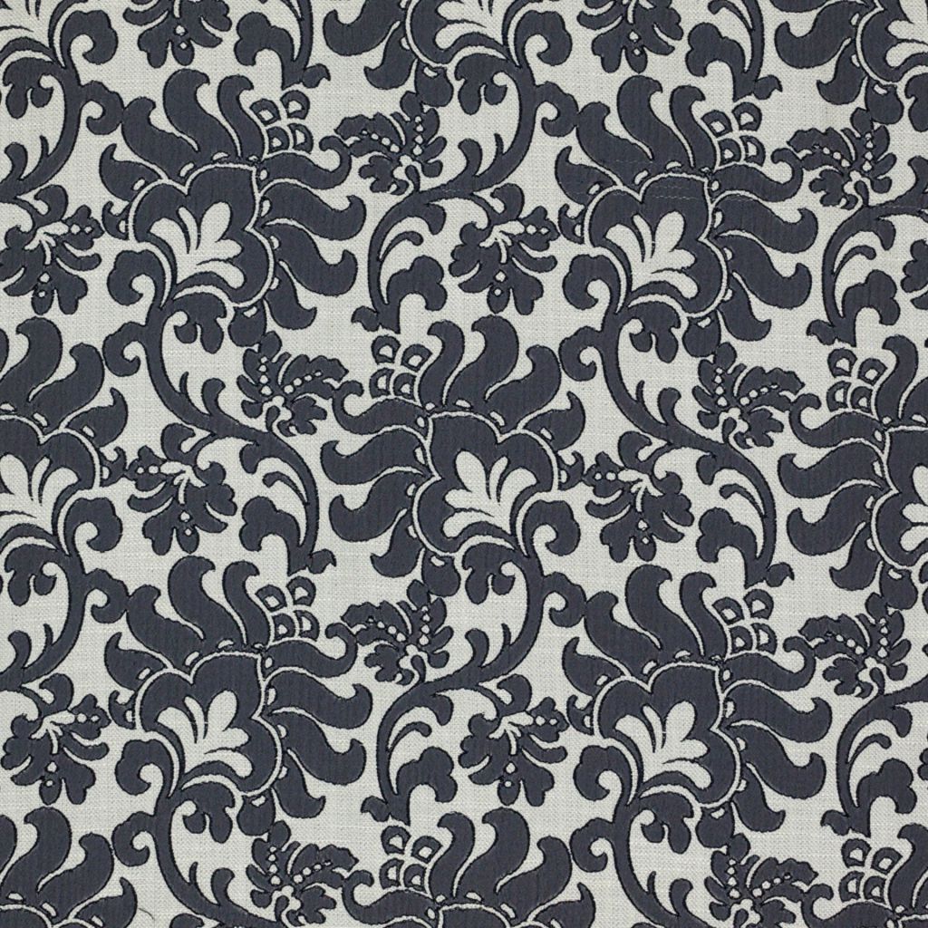 Wentworth Damask – Black RM Coco Fabric - RM Coco Fabric