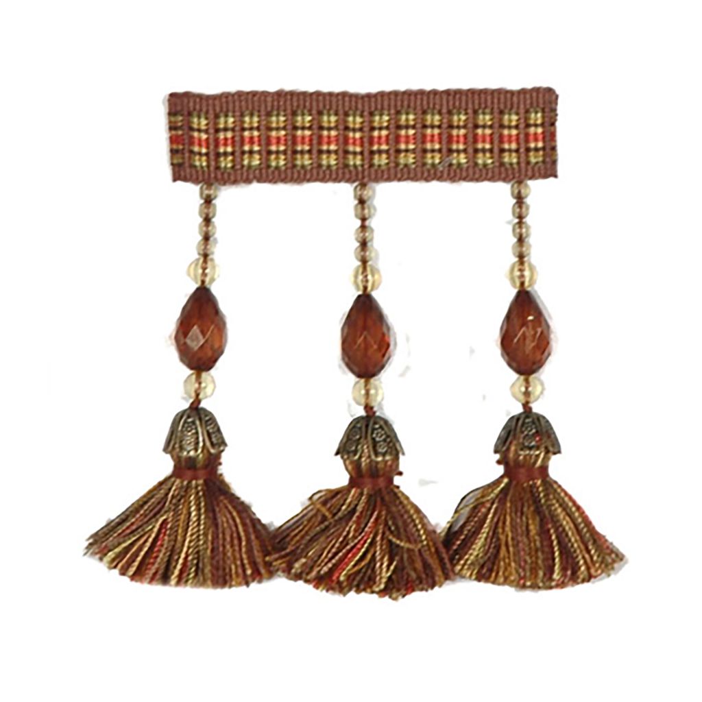 T1115 BEAD TASSEL F â UMBER BEAD TASSEL FRINGE