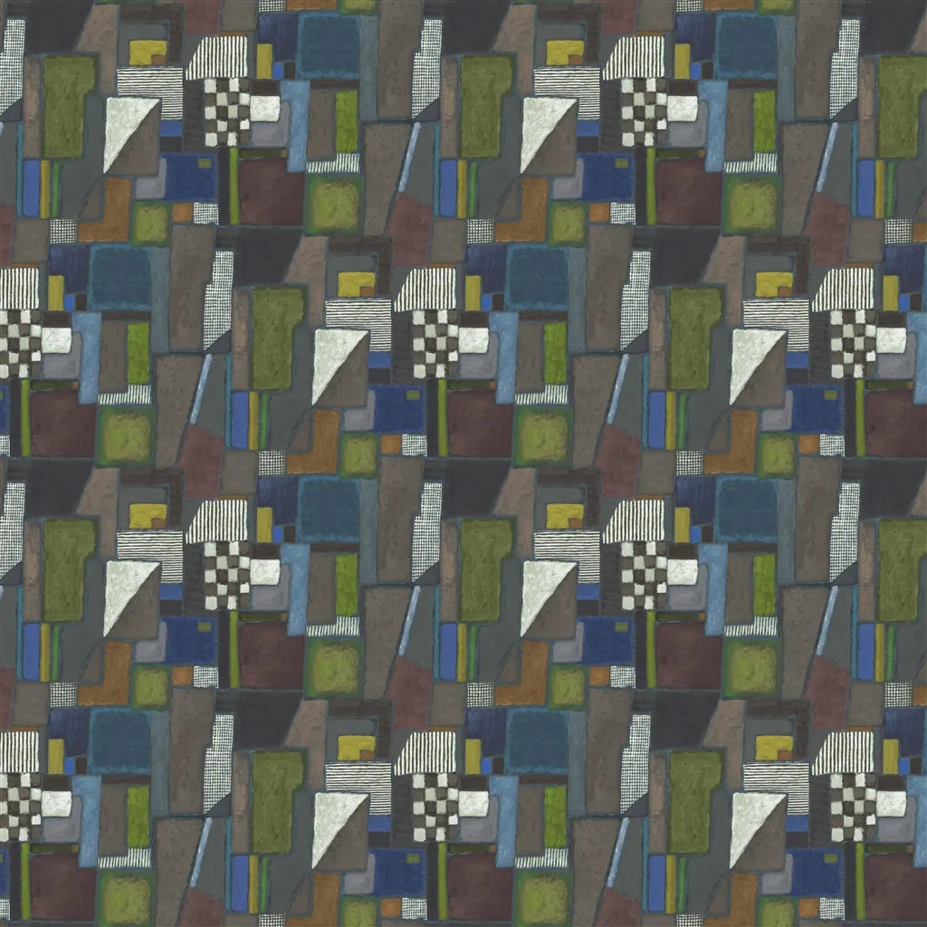 Raku Patchwork Chocolate Wallpaper