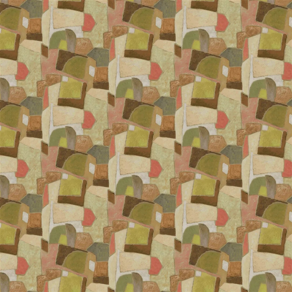 Clay Collage Terracotta Wallpaper