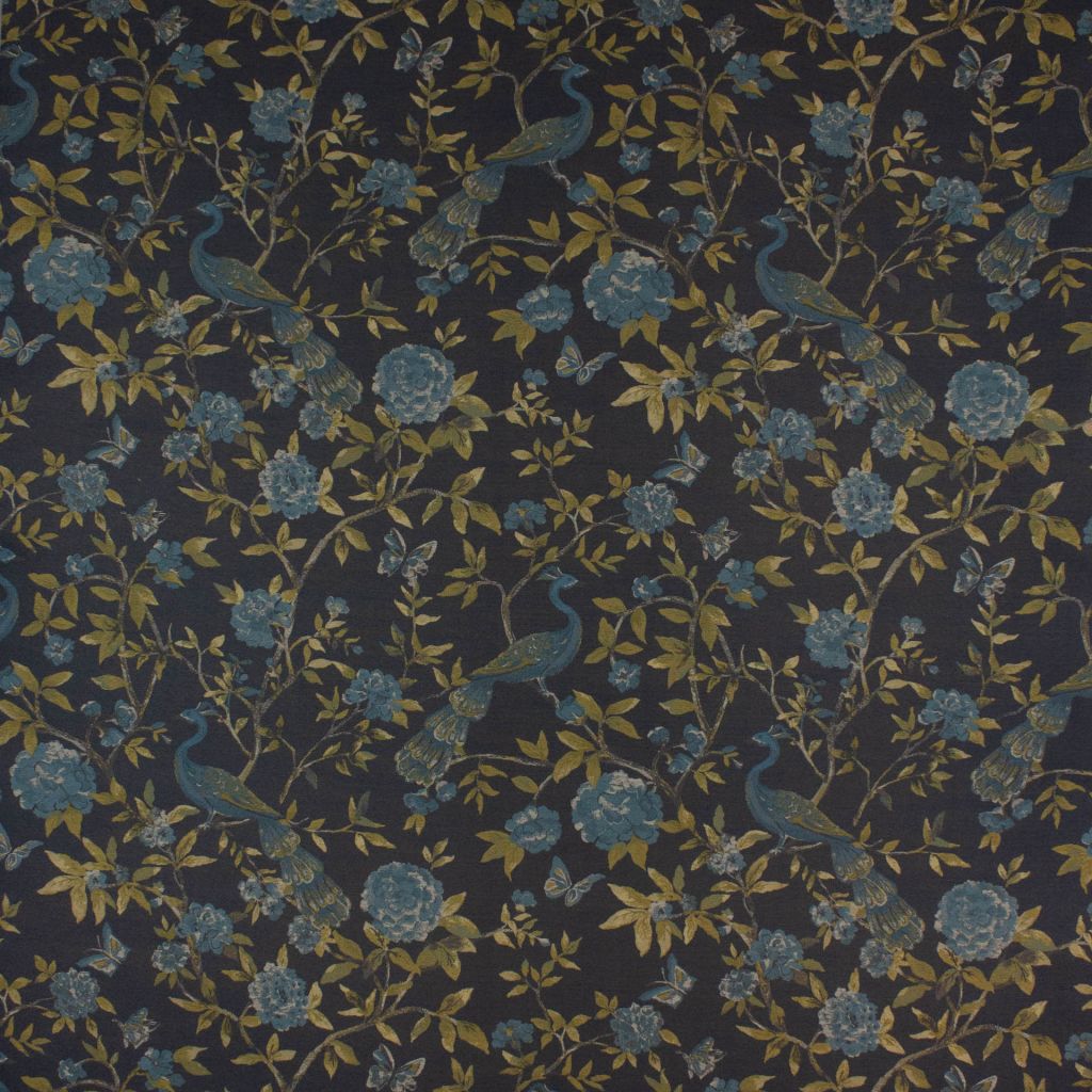 Peony Bird â Aquamarine - RM Coco Fabric