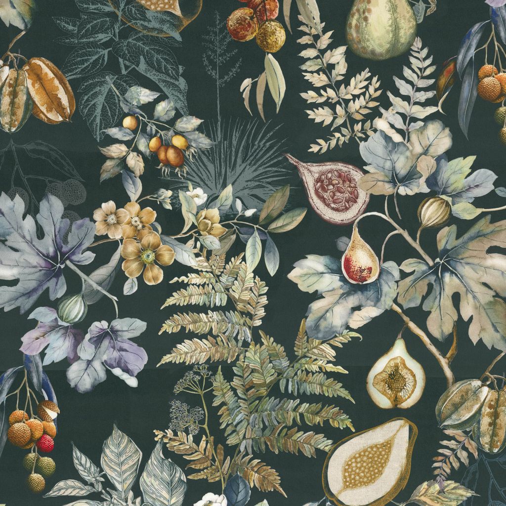 Botanical Study – Deep Forest - vertical repeat wrong on waterfall RM Coco Fabric - RM Coco Fabric