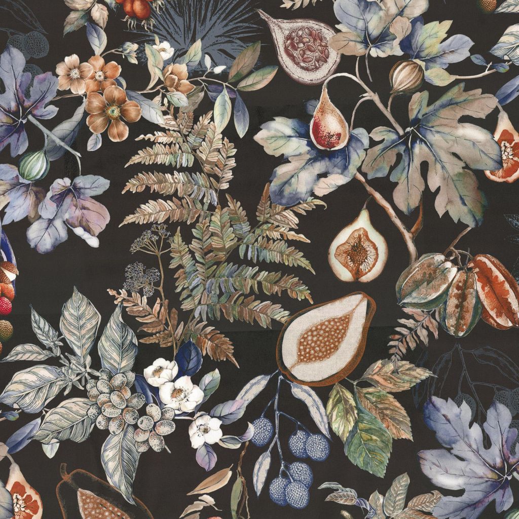 Botanical Study – Nightfall - vertical repeat wrong on waterfall RM Coco Fabric - RM Coco Fabric