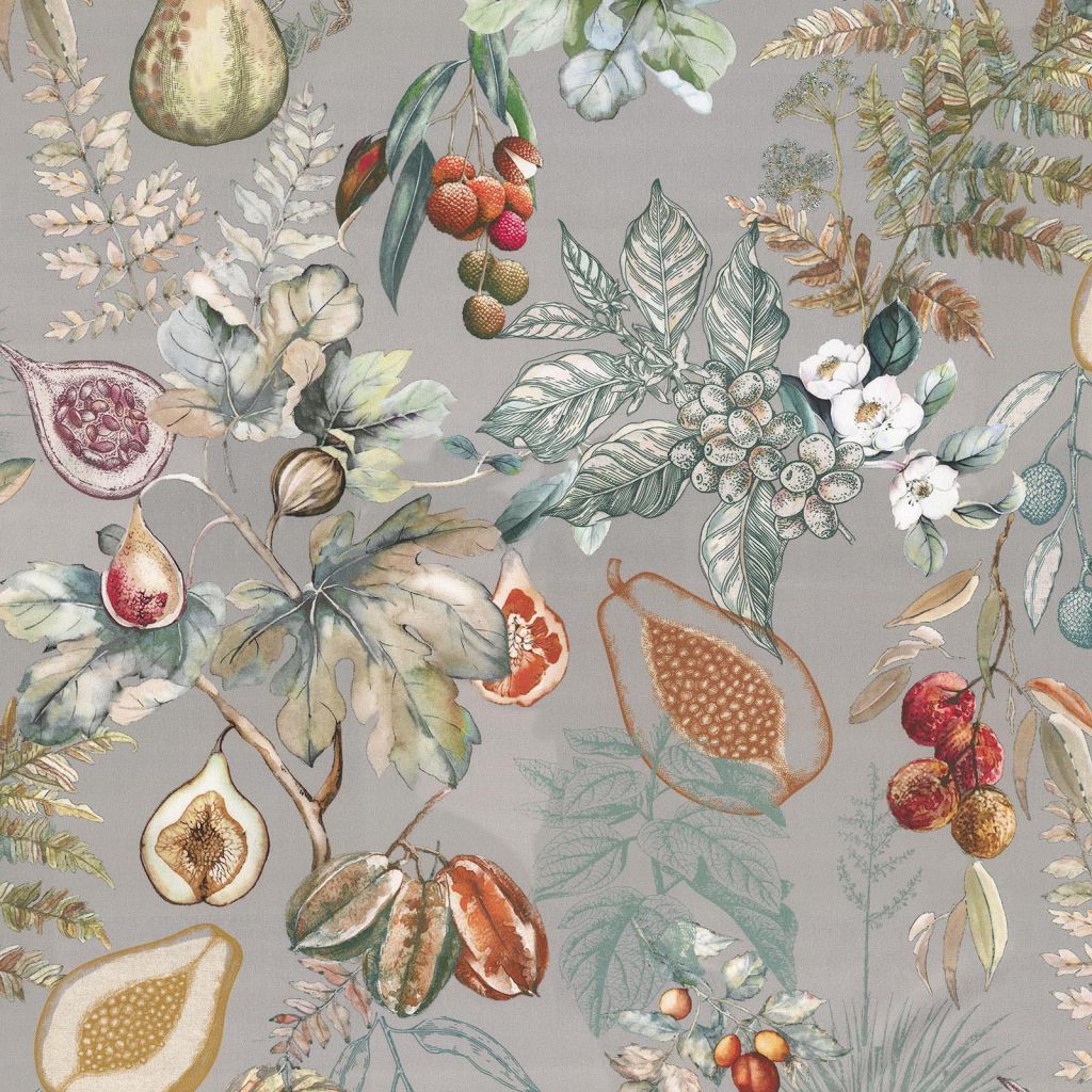 Botanical Study – Stone - vertical repeat wrong on waterfall RM Coco Fabric - RM Coco Fabric