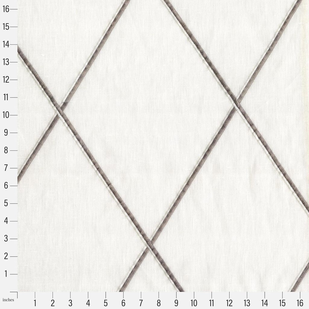 Diamond Trellis Sheer â Travertine - RM Coco Fabric