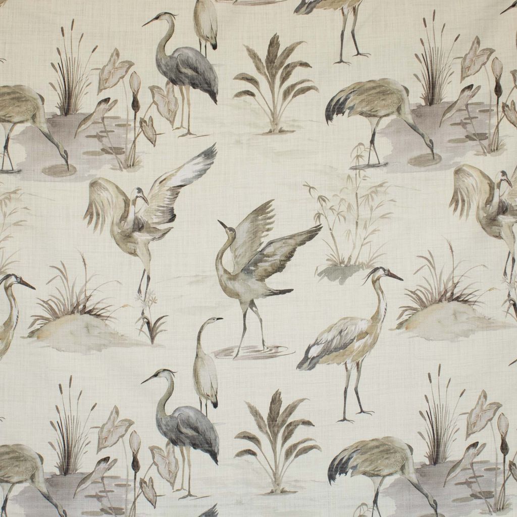 Dancing Cranes â Bluestone - RM Coco Fabric