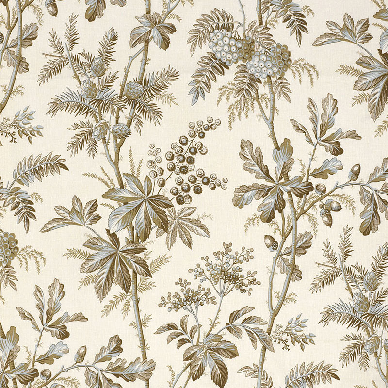 Brantwood Vine - Mineral - Schumacher 174111 Fabric - Schumacher Fabric