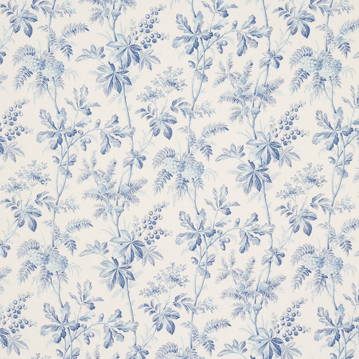 Brantwood Vine - Porcelain - Schumacher 174113 Fabric - Schumacher Fabric