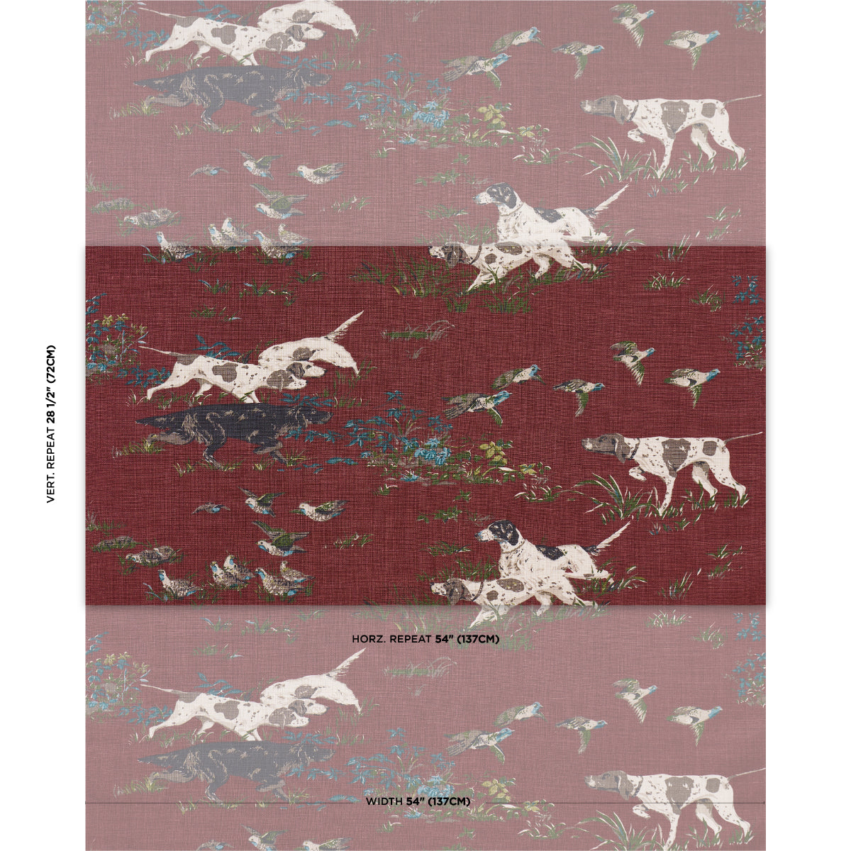 Pointers - Burgundy - Schumacher 175165 Fabric - Schumacher Fabric