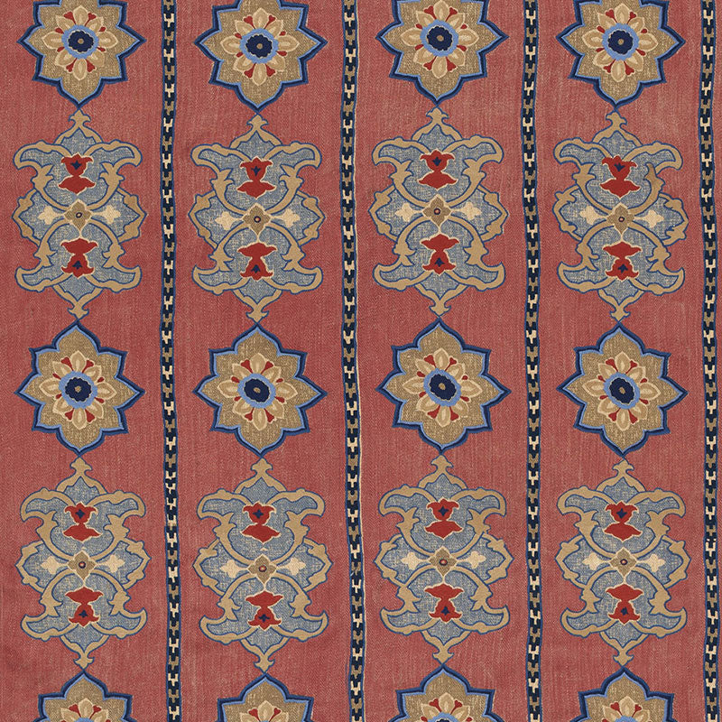 TEMARA-HAND-EMBROIDERED-PRINT-POMEGRANATE-SCHUMACHER-175180 - Schumacher Fabric
