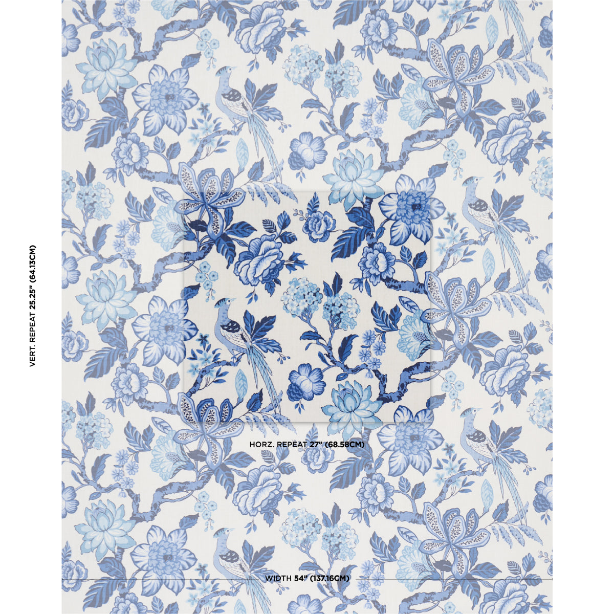 HUNTINGTON-GARDENS-BLEU-MARINE-SCHUMACHER-175560 - Schumacher Tela