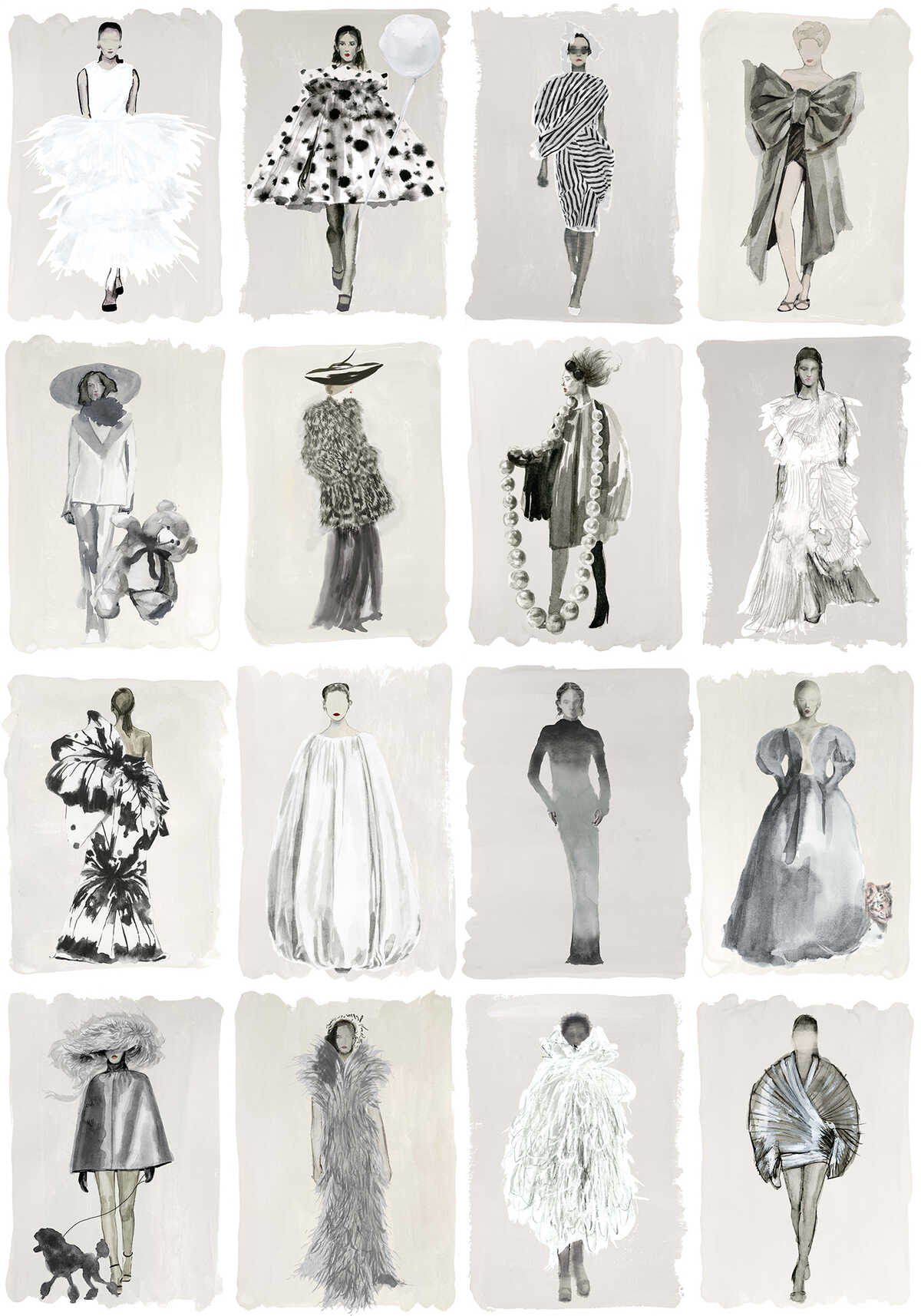Couture Carousel - Monochrome - COLE & SON Wallpaper
