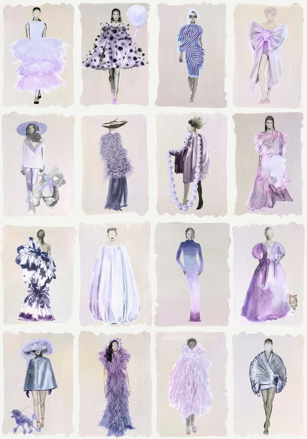 Couture Carousel - Lavender - COLE & SON Wallpaper